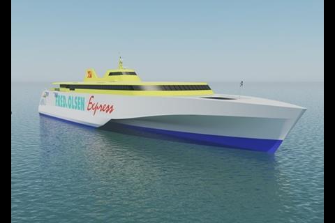 Two 117m high-speed vehicle passenger ferries to be built by Austal for Fred Olsen SA of Spain (Image: Austal)